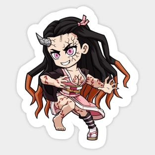 FA Chibi Nezuko Full Demon Form Sticker